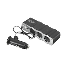 Çakmaklık Çoğaltıcı Oto Araç Kablolu 3Lü ve Usb Girişli