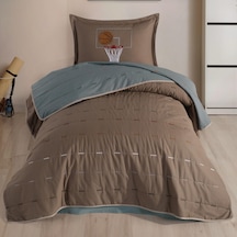 Clasy Ranforce %100 Pamuk Nakışlı Tek Kişilik Yatak Örtüsü Hoop Bej