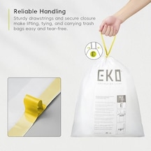 Eko Easy Dispense Roll 80 Adet Ekstra Güçlü İpli Uzun Mutfak Çöp Torbası, 8 Galon Çöp Torbası 25-35l 80'li Paket Beyaz, Kod E
