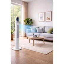 Acfn06 Kule Tipi Vantilatör 45w Uzaktan Kumandalı Sessiz Vantilatör Dokunmatik Led Ekranlı 3 M