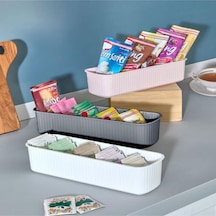 5 Bölmeli Dolap İçi Düzenleyici Çay, Tatlı, Paket Düzenleyici Çok Amaçlı Düzenleyici Beyaz 2 Adet Pl Diğer