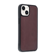 iPhone Uyumlu 14 Kılıf Aras Deri Kapak - Bordo Çok Renkli