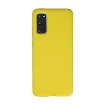 Samsung Uyumlu Galaxy S20 Uyumlu Kılıf Nano İçi Kadife Silikon - Sarı