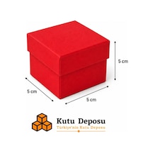 5x5x5 Cm Tam Kapaklı Takı Kutusu - Kırmızı Demonte