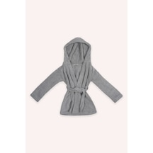 Kız Çocuk Peluş Sabahlık Gri Gri