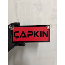 Kırmızı Renk Üzeri Siyah Renk Çapkın Yazılı Vantuzlu Cam Süsü