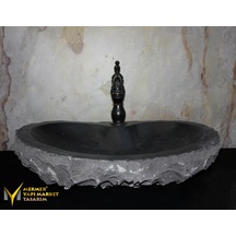 Bazalt Batarya Çıkışlı Antrasit Patlatma Lavabo