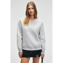 Grimelange ARINEL Kadın V Yaka Regular Fit Grimelanj Sweatshirt