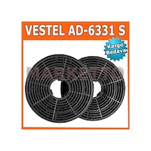 Marketto Vestel Uyumlu AD-6331 S Ankastre Davlumbaz Karbon Filtre 2li