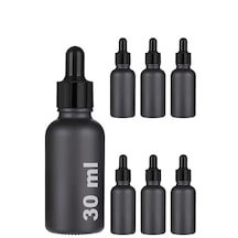 Afracam 30 Ml Mat Siyah Cam Damlalıklı 30 Cc Serum Şişesi 6 Adet