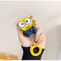 Apple Uyumlu iPhone 4. Nesil  Koruyucu Bluetooth Kulaklık Kılıfı Minions Figürlü Airpods 4.nesil