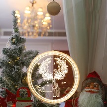 Noel 3D Asılı Işıklar Kar Taneleri Pencere Dekorasyonu Fener A