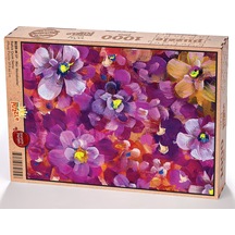 King Of Puzzle Mor Menekşeler (Sürpriz Parçalı) Ahşap Puzzle 1000
