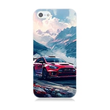 Apple Uyumlu iPhone 5 Dağ Yarışı Desenli Silikon Kılıf