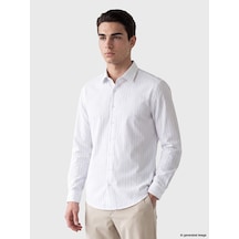 Lcw Busıness Mavi Slim Fit Çizgili Oxford Erkek Gömlek