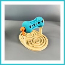 Bezos 3d Baskı Labirentli Köpek Ve Kedi Zeka Oyuncağı Dönen Ödül Silindirli Yavaş Yeme Aktivite - Turkuaz Krem Dfnbez