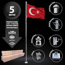 5 Metre Paslanmaz Krom Profesyonel Bayrak Direği