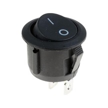 Alkatronik Yuvarlak 2 Pin Anahtar Rocker Switch Mini Buton Kcd1 Siyah 16mm Açma Kapama 1