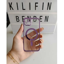 Apple Uyumlu iPhone 13 / 14  Magsafe Kılıf Modeli Mor