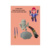 3d Brawl Stars Colt Figür Boyama Seti - Kendin Boya Hobi Ve Etkinlik Seti - Akrilik Boya + 2 Fırça