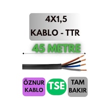 Öznur 4x1,5 Ttr Kablo Metre Seçenekli Siyah - 45 Metre