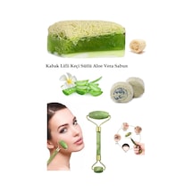 3lü Set Doğal Kabak Lifli Keçi Sütlü Aloe Vera Sabun Doğal Peeling Ruşur Taşı Yüz Masaj Aleti