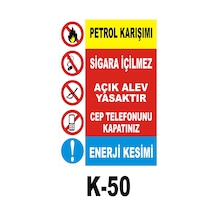 Pvc Dekota Uyarı - Ikaz Levhası Açık Alev Yasaktır