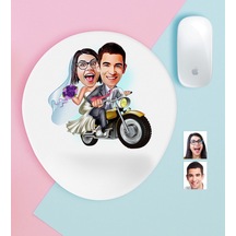 Kişiye Özel Evleniyoruz Karikatürlü Bilek Destekli Mouse Pad-8