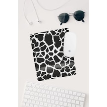 Siyah Beyaz Inek Desenli Bilek Destekli Dikdörtgen Mouse Pad Mouse Altlığı. Mousepad