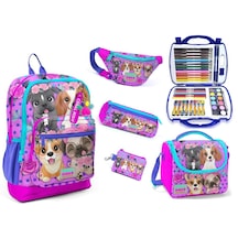 Coral Hıgh Minik Köpekler Kız İlkokul Çanta Seti- 6 Parça Set