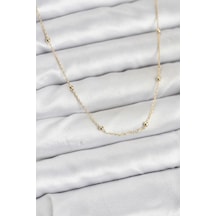 Cm 14k Gold Renk Minik Top Zincirli Kadın Kolye Elk-bjtıeg Çok Renkli