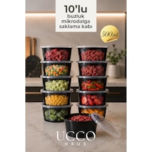 Ucco 500 Ml Kapaklı Buzluk Ve Mikrodalga Saklama Kabı, 10 Adet, Şeffaf
