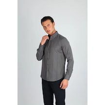 Lorenzo Mazzoli Oxford C 503 Gri Erkek Gömlek Gri