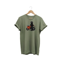 Widi Motor Baskılı Haki T-shirt Haki Yeşil