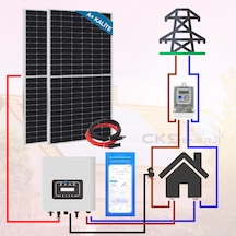 Şebeke Destekli On-grid Solar Güneş Enerji Sistemi 10kw Monofaze 6.6kwh