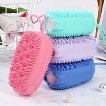 Silikon Vücut Scrubber Yumuşak Köpük Banyo Fırçası Duş Peeling Sünger Masaj Cilt Temizleyici Temizleme Pedi Banyo Aksesuarı