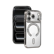 Apple İphone 17 Pro Joke Simli Magneticsafe Kılıf - Gümüş 0.2M-Çok Renkli