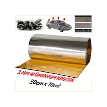 Araç Oto Ses Isı Yalıtım Bandı 3mm X 30cmx10metre Alüminyum Folyolu Kauçuk Bant Izolasyon Malzemesi