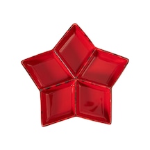 Mudo Home Star Bölmeli Sunum Tabağı 27cm Kırmızı