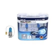 12V H3 Beyaz Işık Ampul Wolfram Sky Blue 5500K Takım - 2 Adet