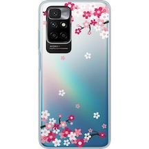 Redmi 10 2022 Art Sakura Tasarımlı Süper Şeffaf Telefon Kılıfı Çok Renkli