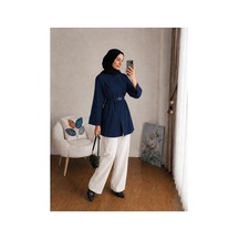 Unika Boutique Kemer Detaylı Gömlek Lacivert