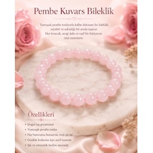 Doğal Pembe Kuvars Bileklik - Sevgi Ve Doğal Taş Enerjisi Açık Pembe