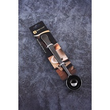 Paslanmaz Çelik Çok Amaçlı Ölçekli Kahve Ölçü Kaşığı Ve Paket Klipsi Siyah