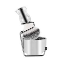 Joyhub Paslanmaz Çelik Tıraş Seti - Sabunluk, Fırça Ve Stand İle Bıyık & Sakal Bakımı Gümüş Tıraş Makinesi Yedek Başlığı Imaxzg