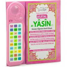 Çocuklar İçin Sure Dua Öğreten Cihaz Sesli Yasini Şerif Kitabı Pembe