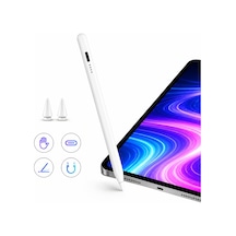 İpad 11. Nesil A16 11 İnç İle Uyumlu Notepen Gen3 Stylus Kalem Avuç İçi Algılama Eğim Destekli Beyaz