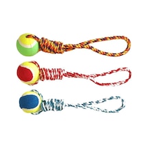 Haoer Tenis Toplu Diş İpi Köpek Oyuncağı 35 CM Çok Renkli