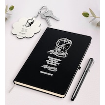 Kişiye Özel Atatürk Öğretmen Siyah Defter Kalem Ve Anahtarlık Hed N11.63