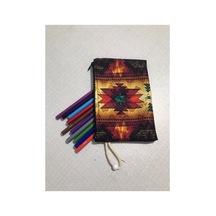 Etnik Otantik Kilim Desen No 4 Tasarım Bez Kalemlik-cüzdan Diğer